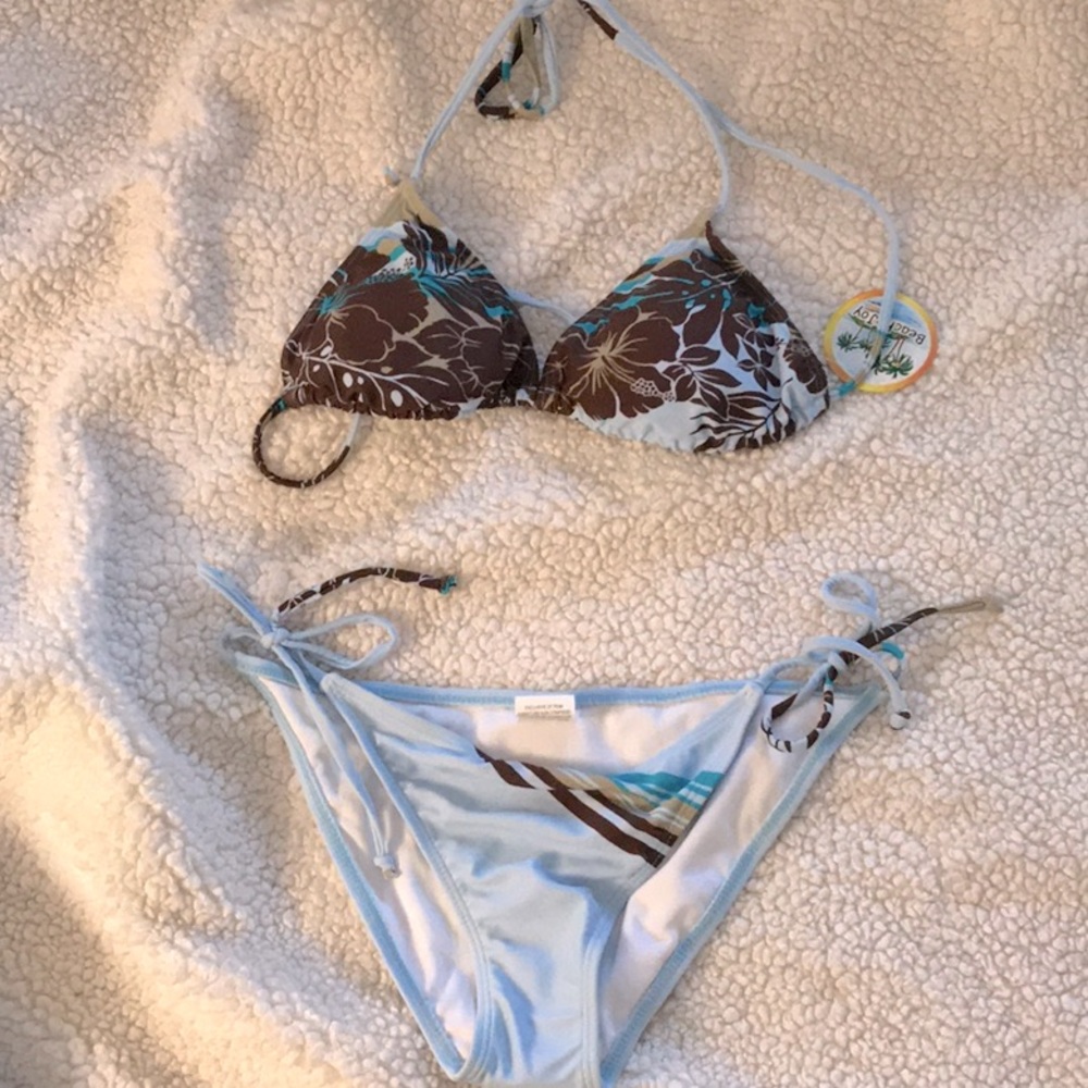 Beach joy bikini blue print pattern
